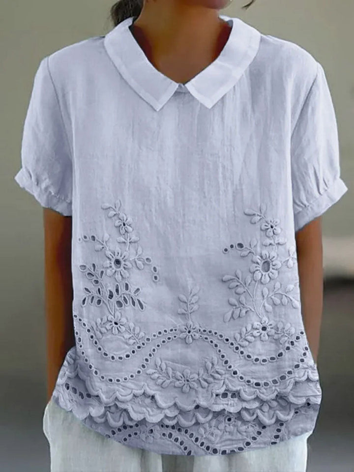 Emese | Camisa Bordada con Estampado de Flores