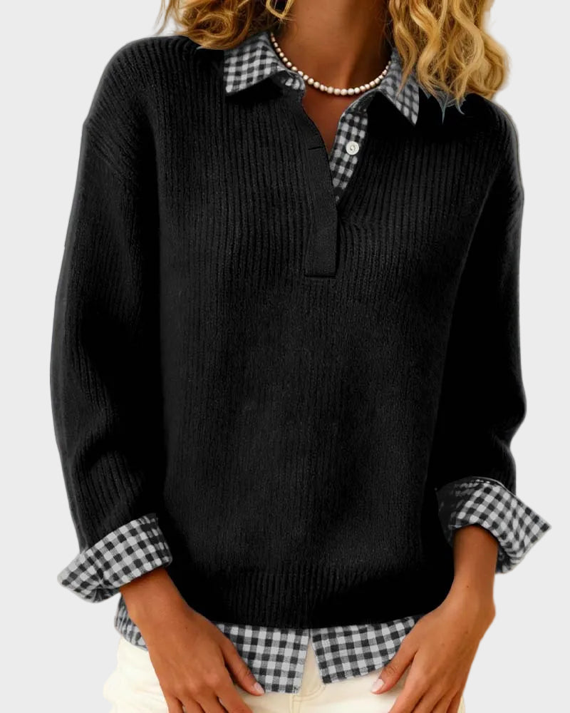 Viktoria – Jersey patchwork de cuadros multicolor – imagen 6