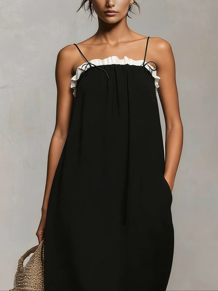 Mirelle | Vestido Maxi – Con Tirantes de Spaghetti y Detalles Coloridos