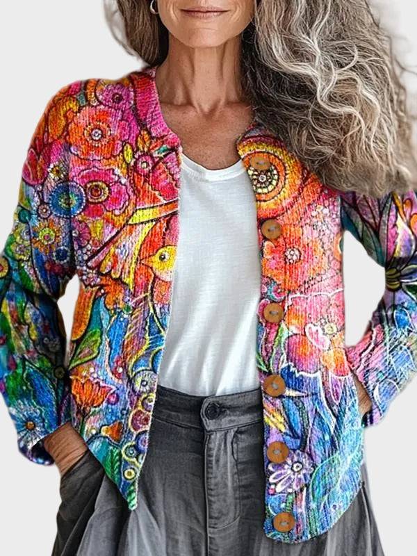 Imogen™ – Cárdigan artístico colorido
