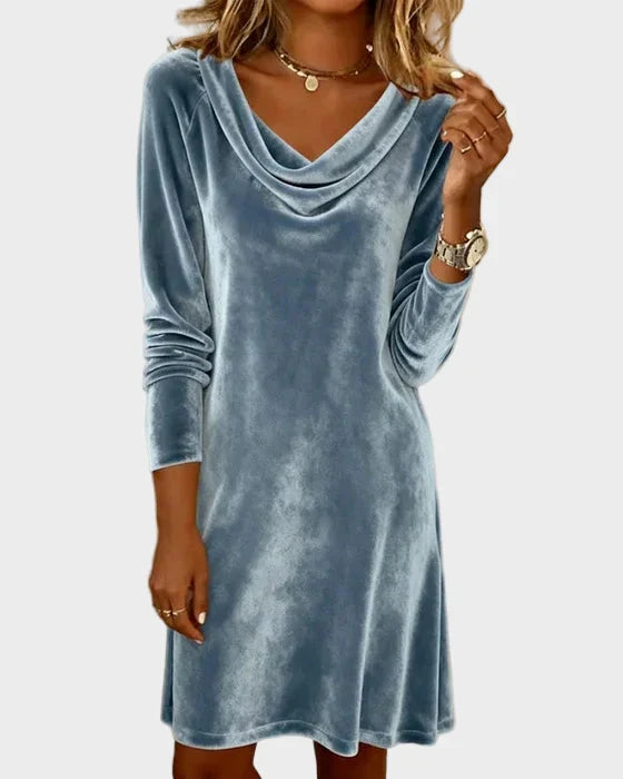 Frosina - Vestido de Terciopelo Suelto Mujer
