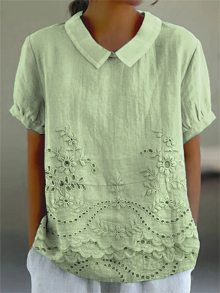 Emese | Camisa Bordada con Estampado de Flores