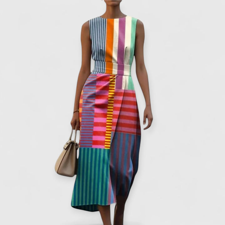 Tiffany – Vestido sin mangas de rayas multicolor Mujer