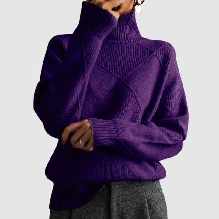 Ester - Jersey texturizado con cuello alto