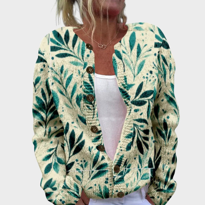 Francisca – Cárdigan floral de otoño
