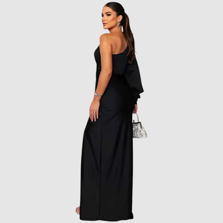 Meda - Elegante vestido maxi de un solo hombro Mujer