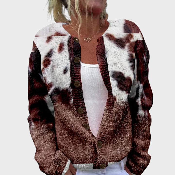 Sara – Cárdigan floral de otoño