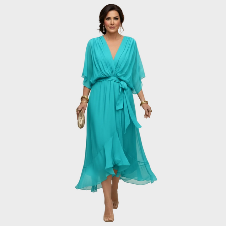 Monica Chiffon - Vestido con escote en forma de V Mujer