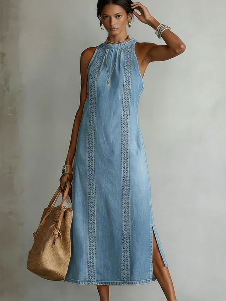 Júlia - Vestido de Denim con Encaje Retro | Tendencia Vaquera