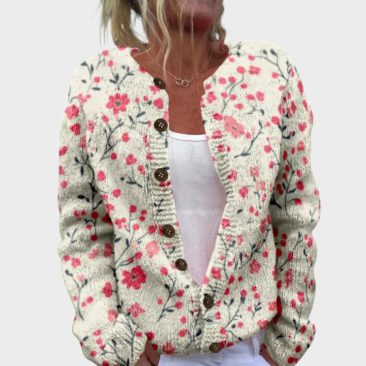 Catarina – Cárdigan floral de otoño