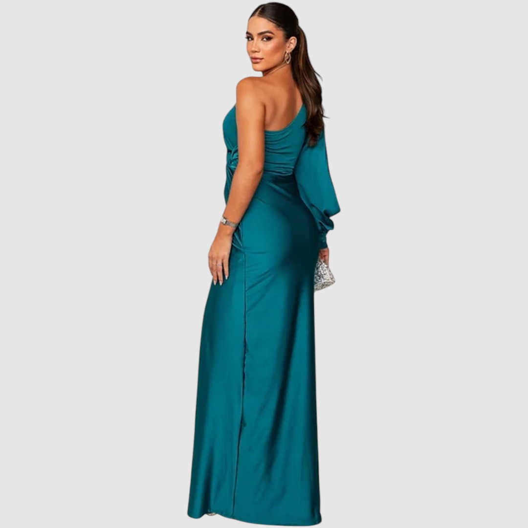 Meda - Elegante vestido maxi de un solo hombro Mujer
