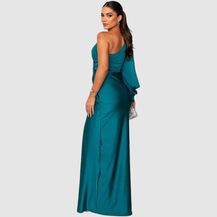 Meda - Elegante vestido maxi de un solo hombro Mujer