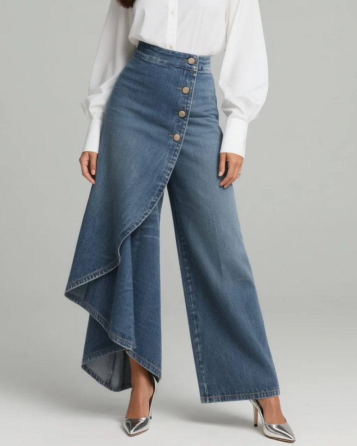 Louna - Pantalones de Denim Envolventes | Fit Favorecedor