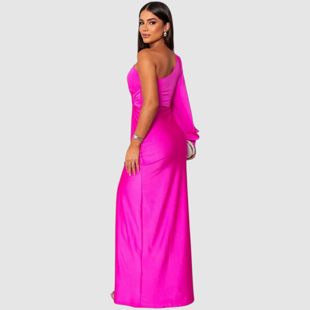 Meda - Elegante vestido maxi de un solo hombro Mujer