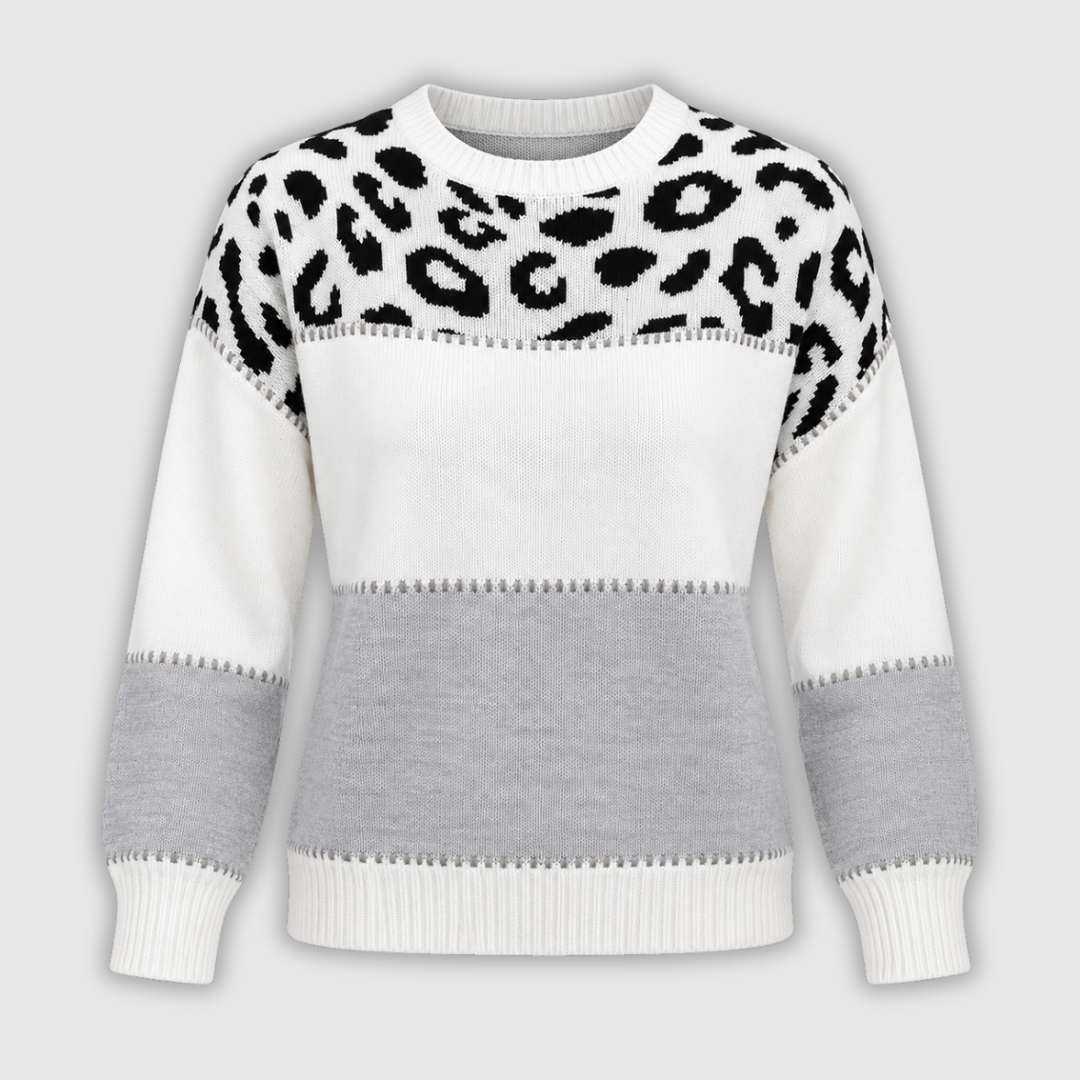 Dorothy | Jersey color block con estampado de leopardo