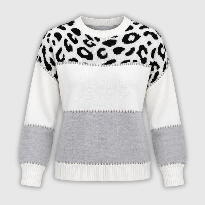 Dorothy | Jersey color block con estampado de leopardo
