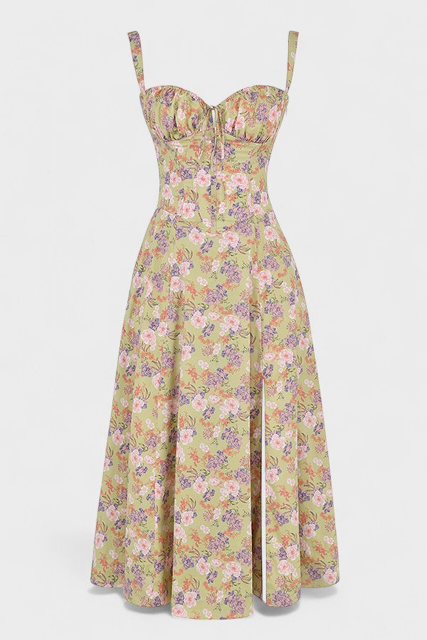 Carolina - Vestido floral con corsé ajustado