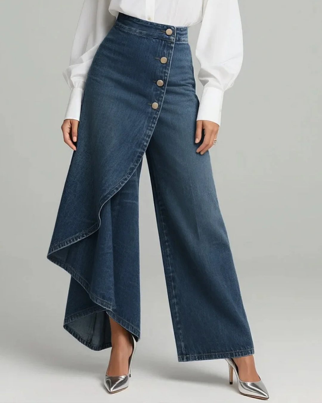 Louna - Pantalones de Denim Envolventes | Fit Favorecedor