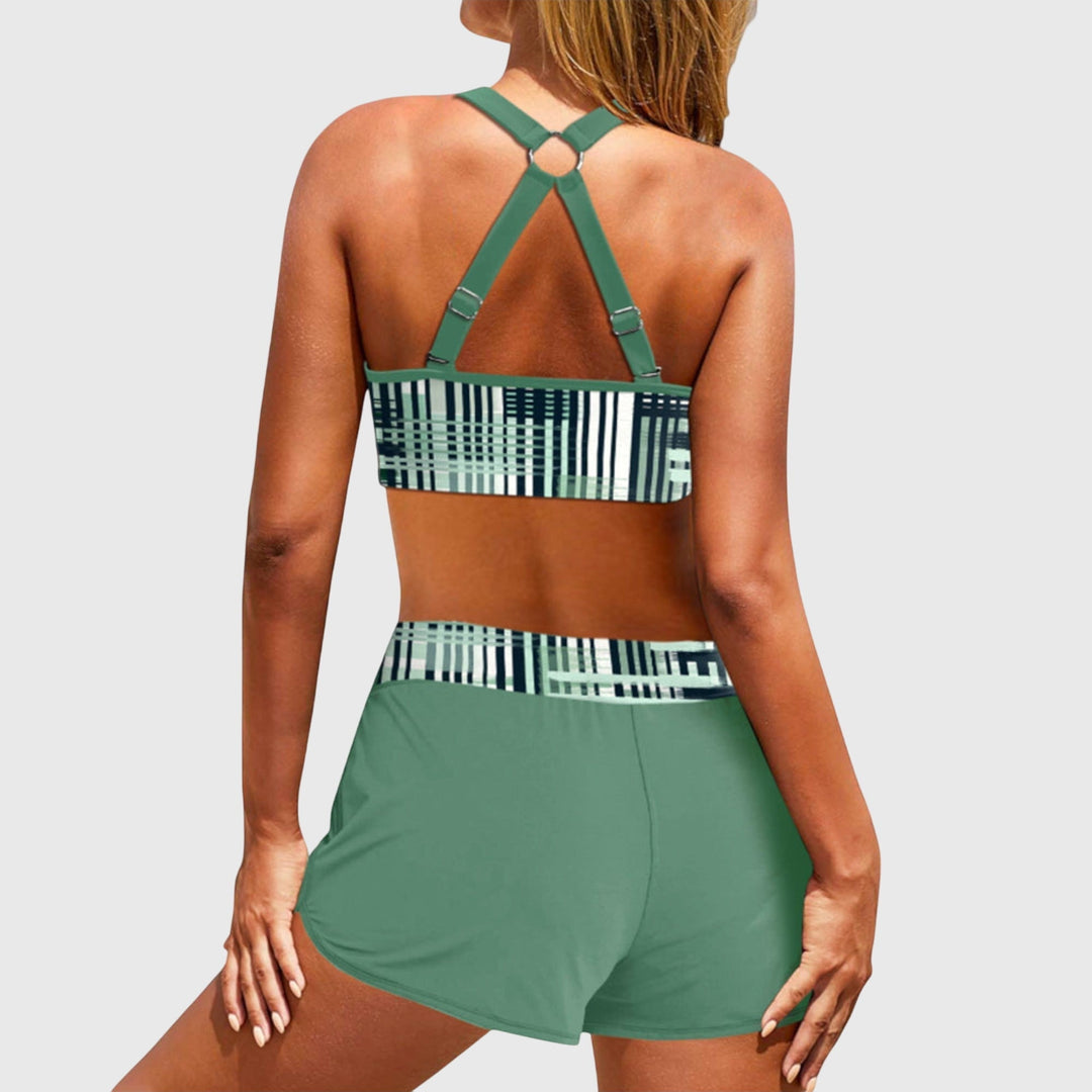 Clémence | Conjunto de Bikini Arrugado de Cintura Alta