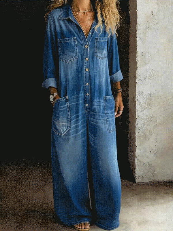Juliette - Combinaison Descontracturada Cómoda | Total Look Vaquero