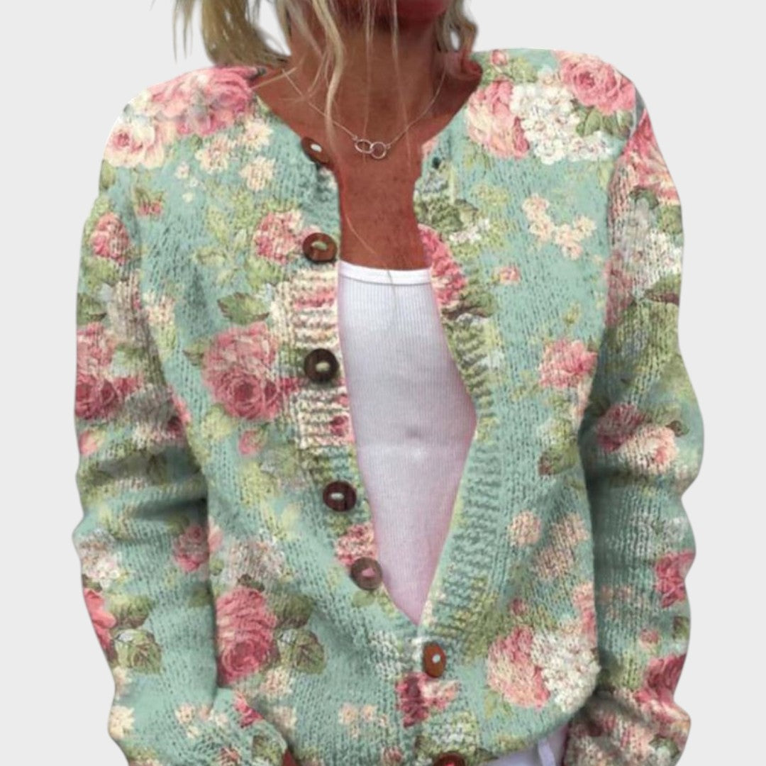 Vera – Cárdigan floral de otoño
