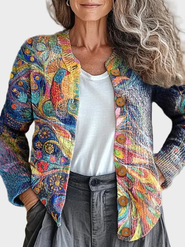 Kaleidra™ – Cárdigan artístico multicolor