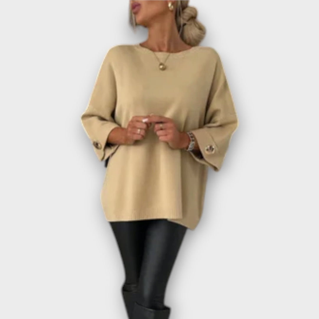 Isabella - Blusa de punto blanca elegante