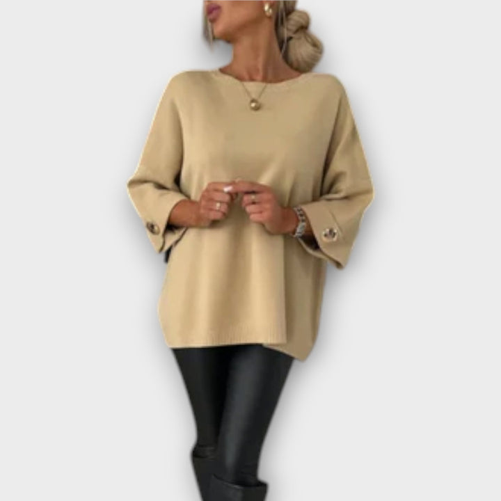 Isabella - Blusa de punto blanca elegante