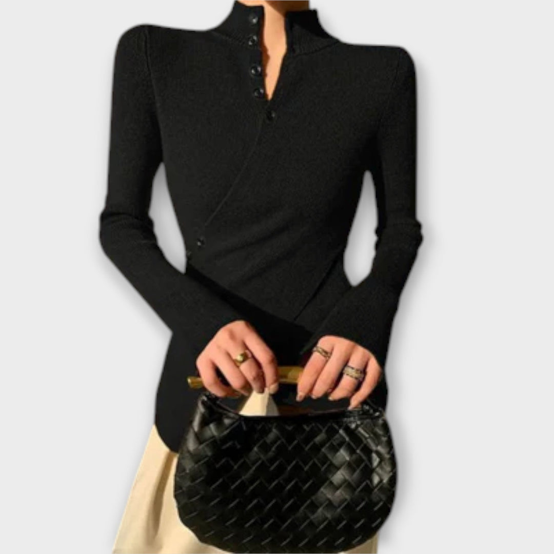 Michiko - Suéter ajustado elegante negro