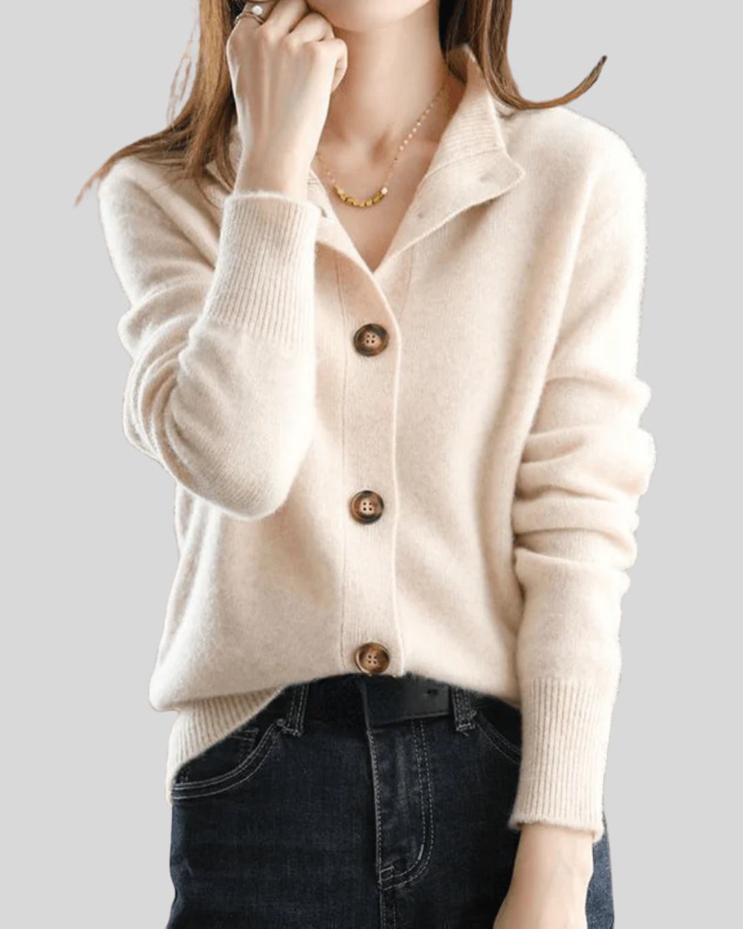 Stéphanie | Cardigan de Cachemira Estilo Retro