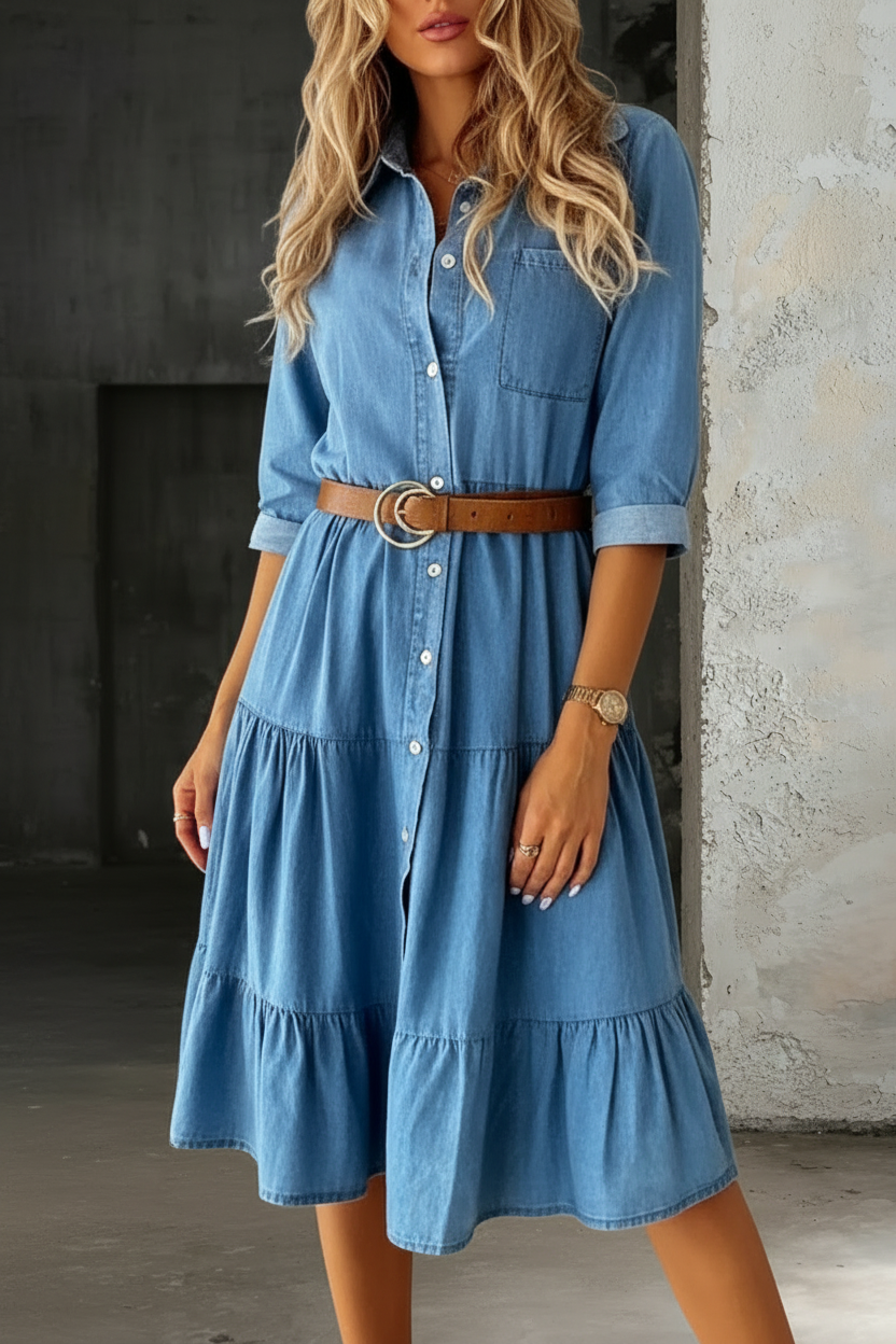 Bérénice - Vestido de Jean Casual Elegante | Comodidad y Estilo