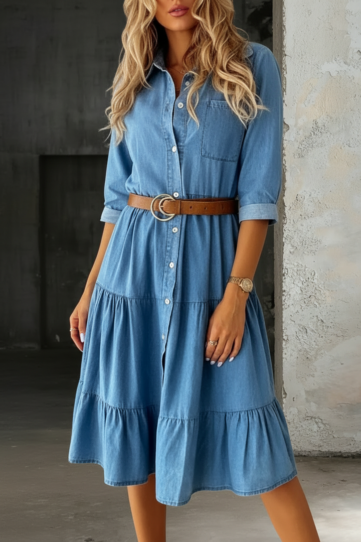 Bérénice - Vestido de Jean Casual Elegante | Comodidad y Estilo