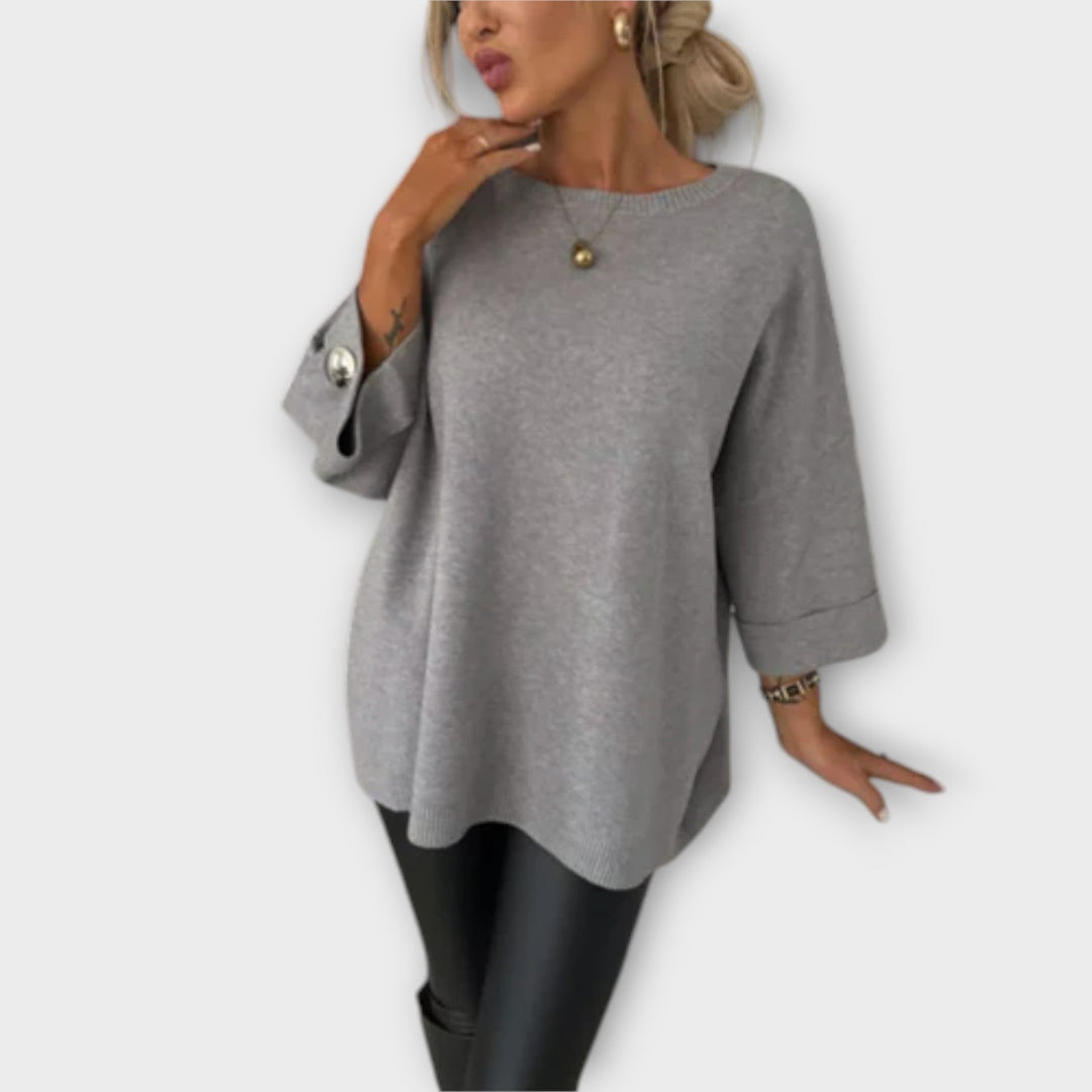 Isabella - Blusa de punto blanca elegante