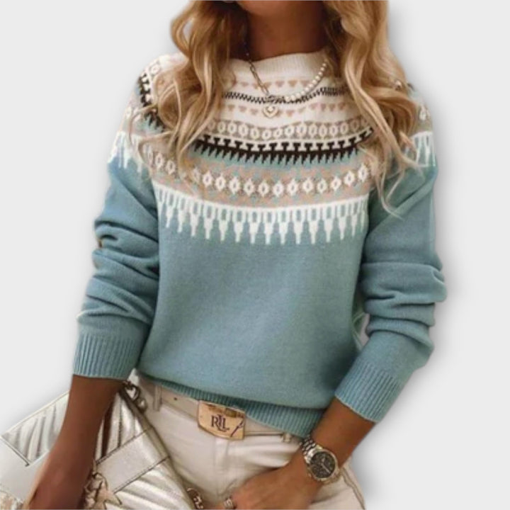 Lena - Suéter gris y acogedor con diseño noruego