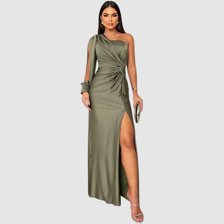 Meda - Elegante vestido maxi de un solo hombro Mujer