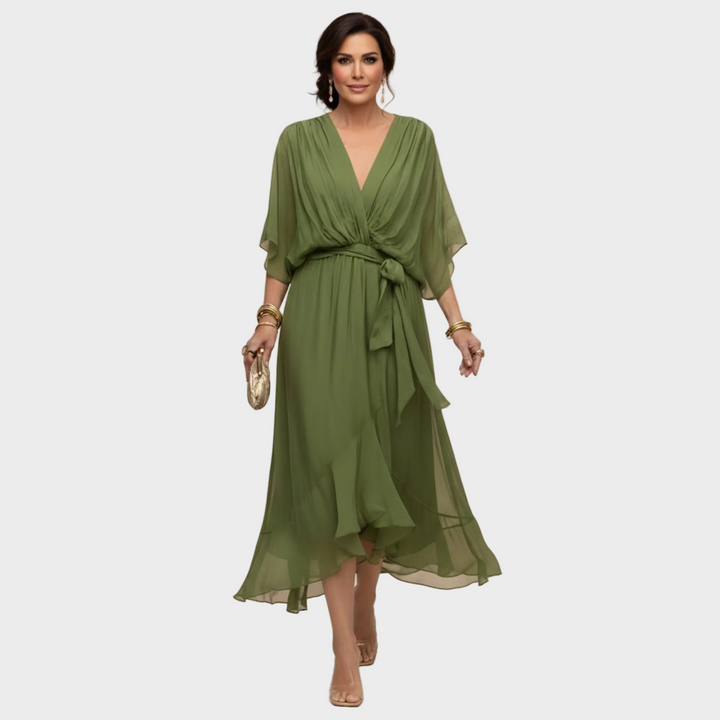 Monica Chiffon - Vestido con escote en forma de V Mujer