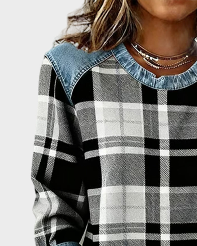 Ivy – Sudadera con motivo patchwork para mujer