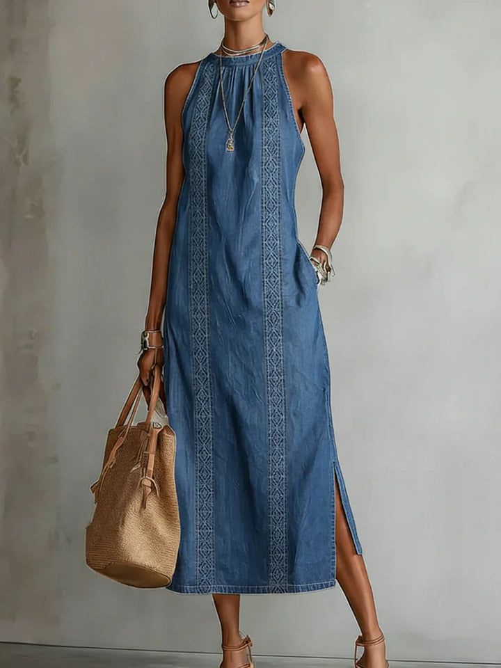 Júlia - Vestido de Denim con Encaje Retro | Tendencia Vaquera