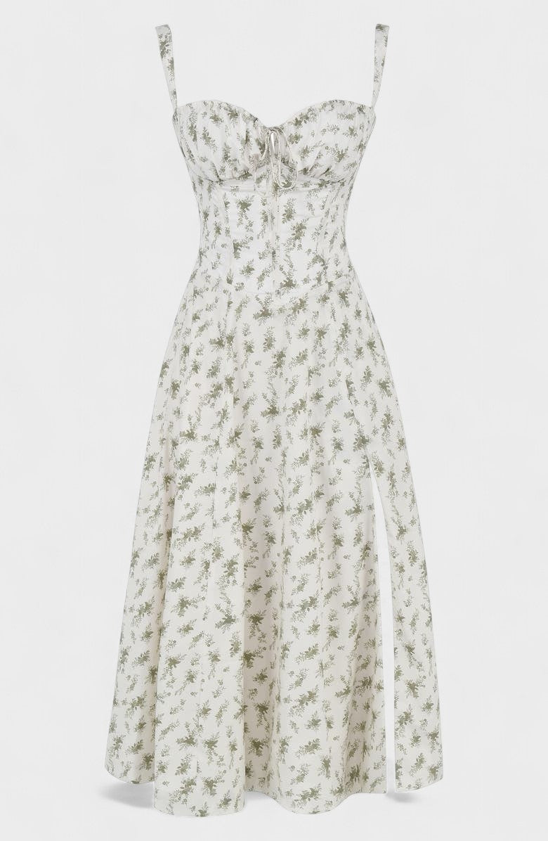 Carolina - Vestido floral con corsé ajustado