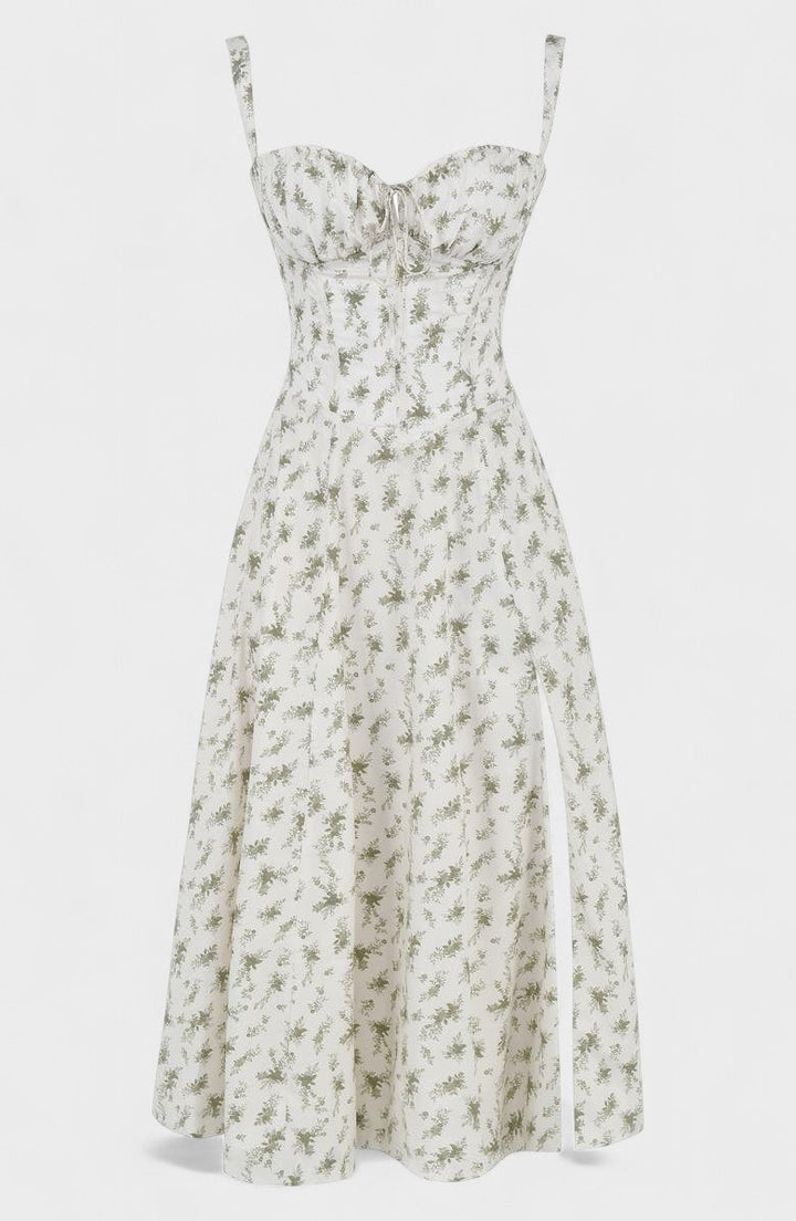 Carolina - Vestido floral con corsé ajustado