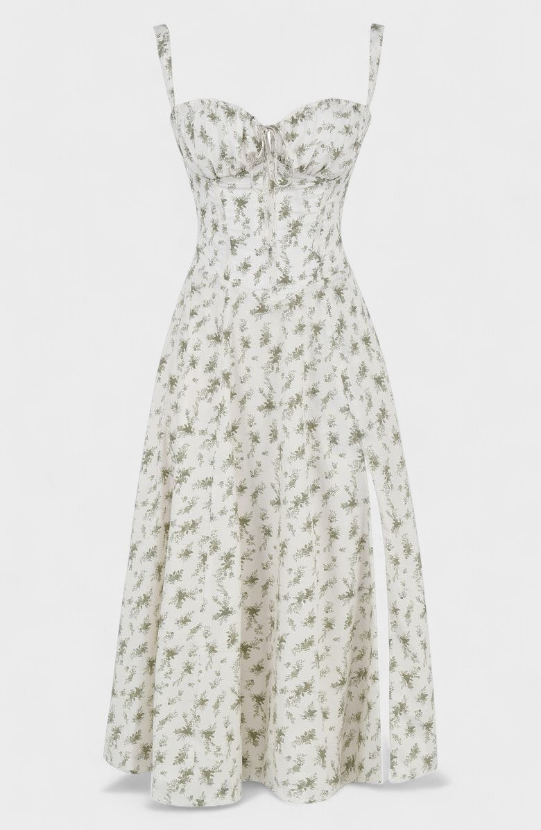 Carolina - Vestido floral con corsé ajustado