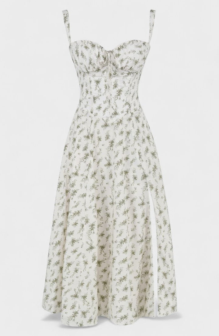 Carolina - Vestido floral con corsé ajustado
