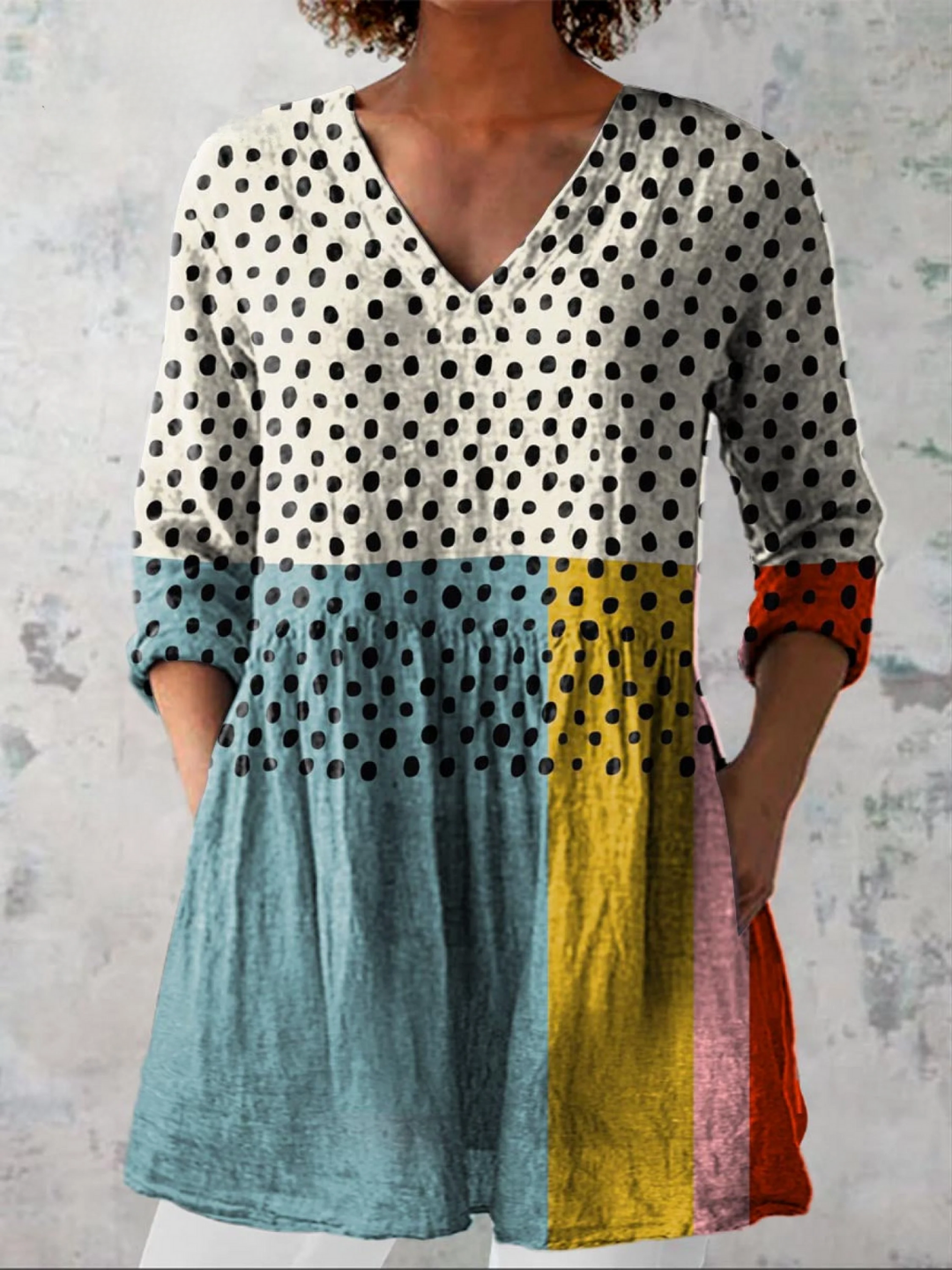 Eloísa | Camisa vintage cuello V manga larga