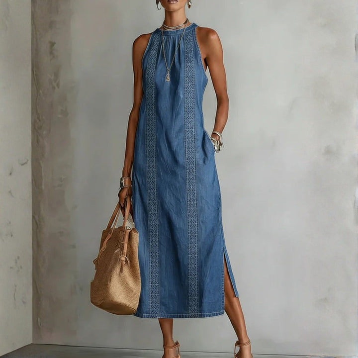 Júlia - Vestido de Denim con Encaje Retro | Tendencia Vaquera