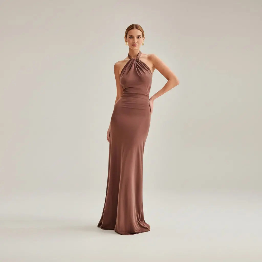 Verónica - Vestido atractivo con espalda fruncida