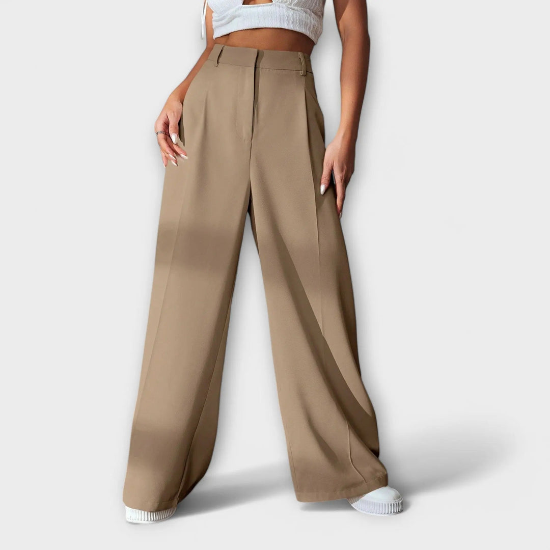 Pantalones de Mujer de Cintura Alta y Corte Amplio