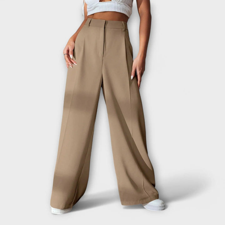 Pantalones de Mujer de Cintura Alta y Corte Amplio