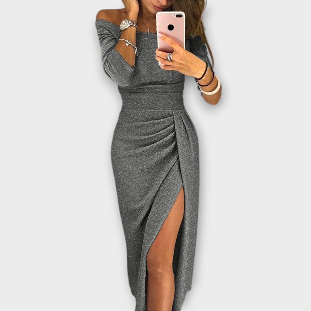 Lena - Vestido elegante con hombros descubiertos Mujer