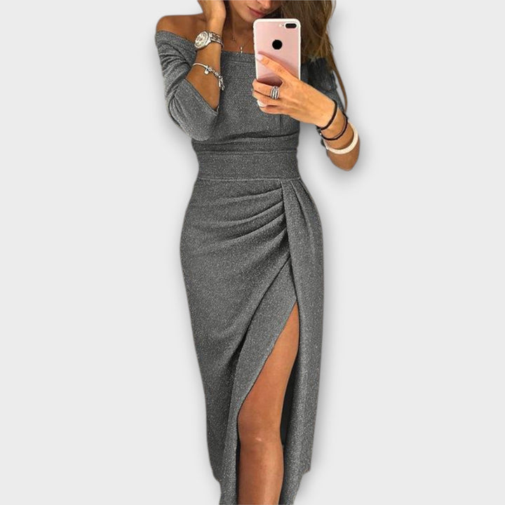Lena - Vestido elegante con hombros descubiertos Mujer
