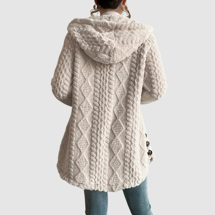 Barbora – Cárdigan con capucha de pelo sintético – imagen 2